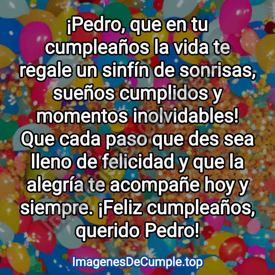 bonita tarjeta de feliz cumpleaños para pedro en imagenes