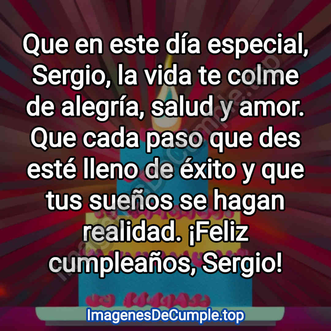 bonita tarjeta de feliz cumpleaños para sergio con imagenes