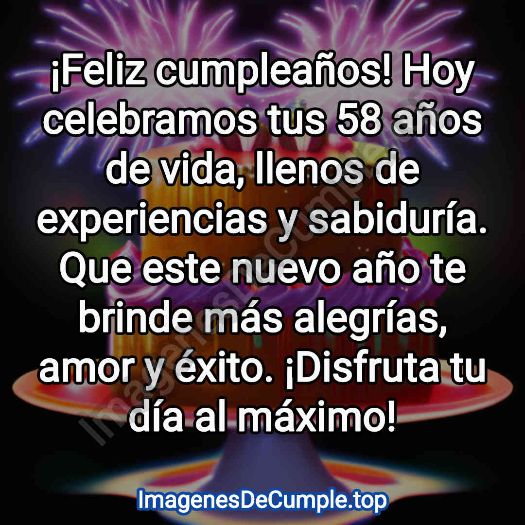 feliz cumpleaños para 58 años imagenes