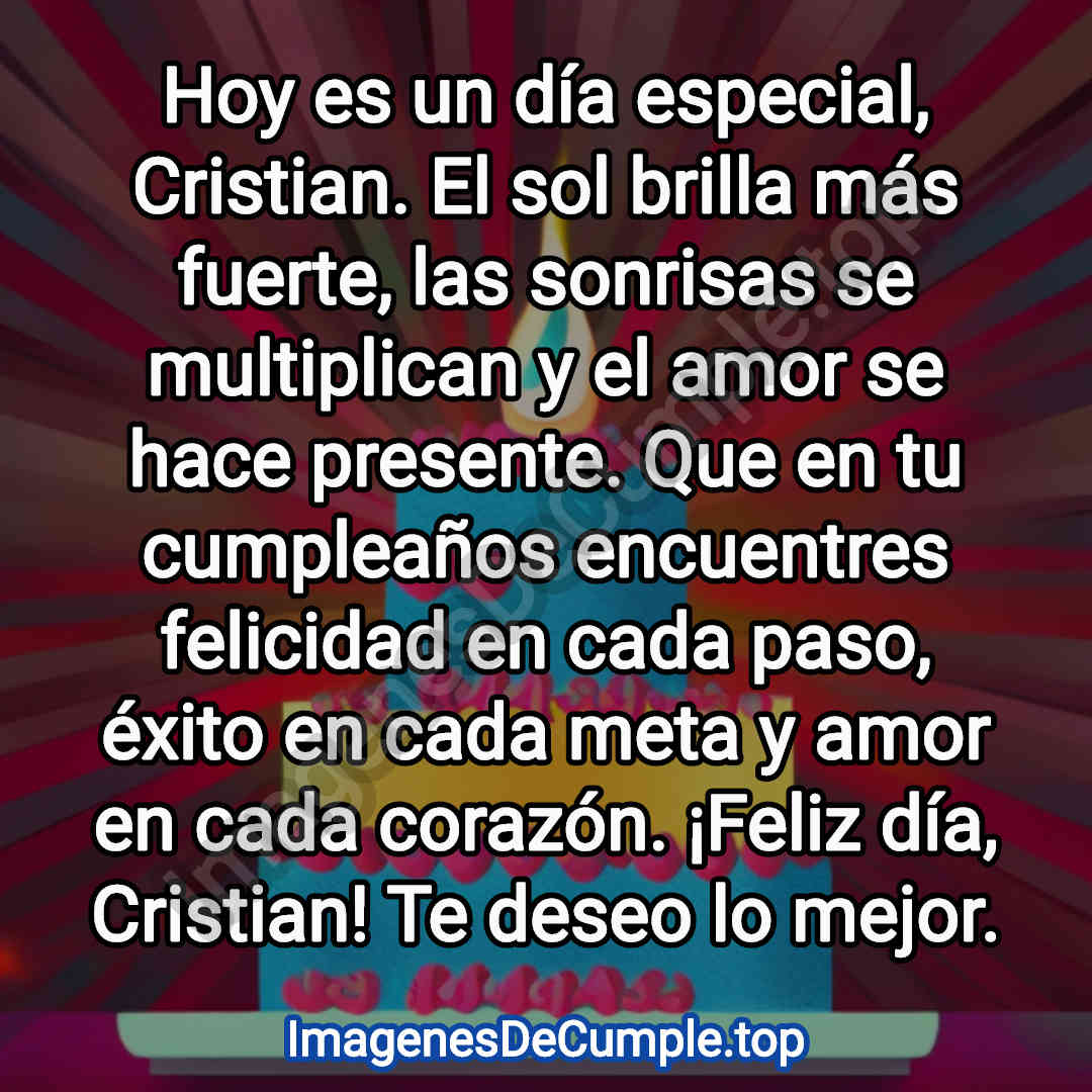 desear un feliz cumpleaños para Cristian con imagenes