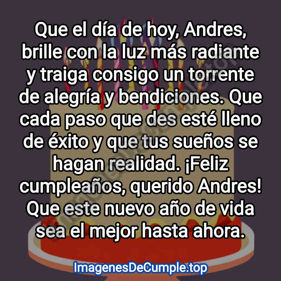 bonita tarjeta de feliz cumpleaños para Andres en imagenes