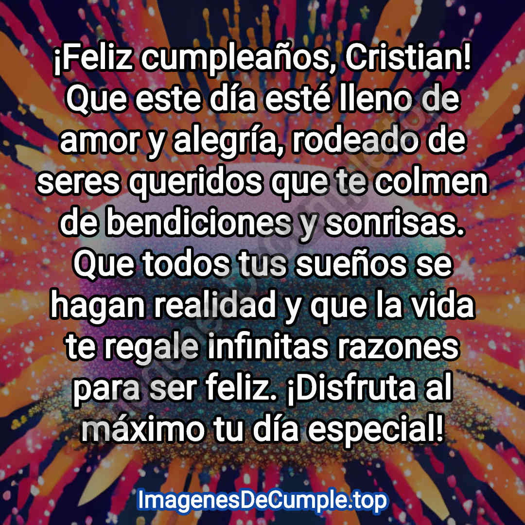 bonita tarjeta de feliz cumpleaños para Cristian en imagenes