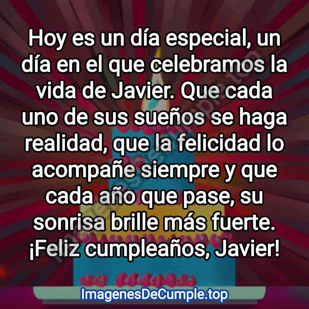 bonita tarjeta de feliz cumpleaños para javier con imagenes